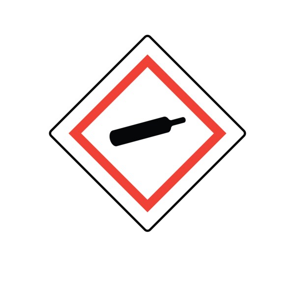 GHS Pictogram Label - Compressed Gas 7/8" x 7/8"